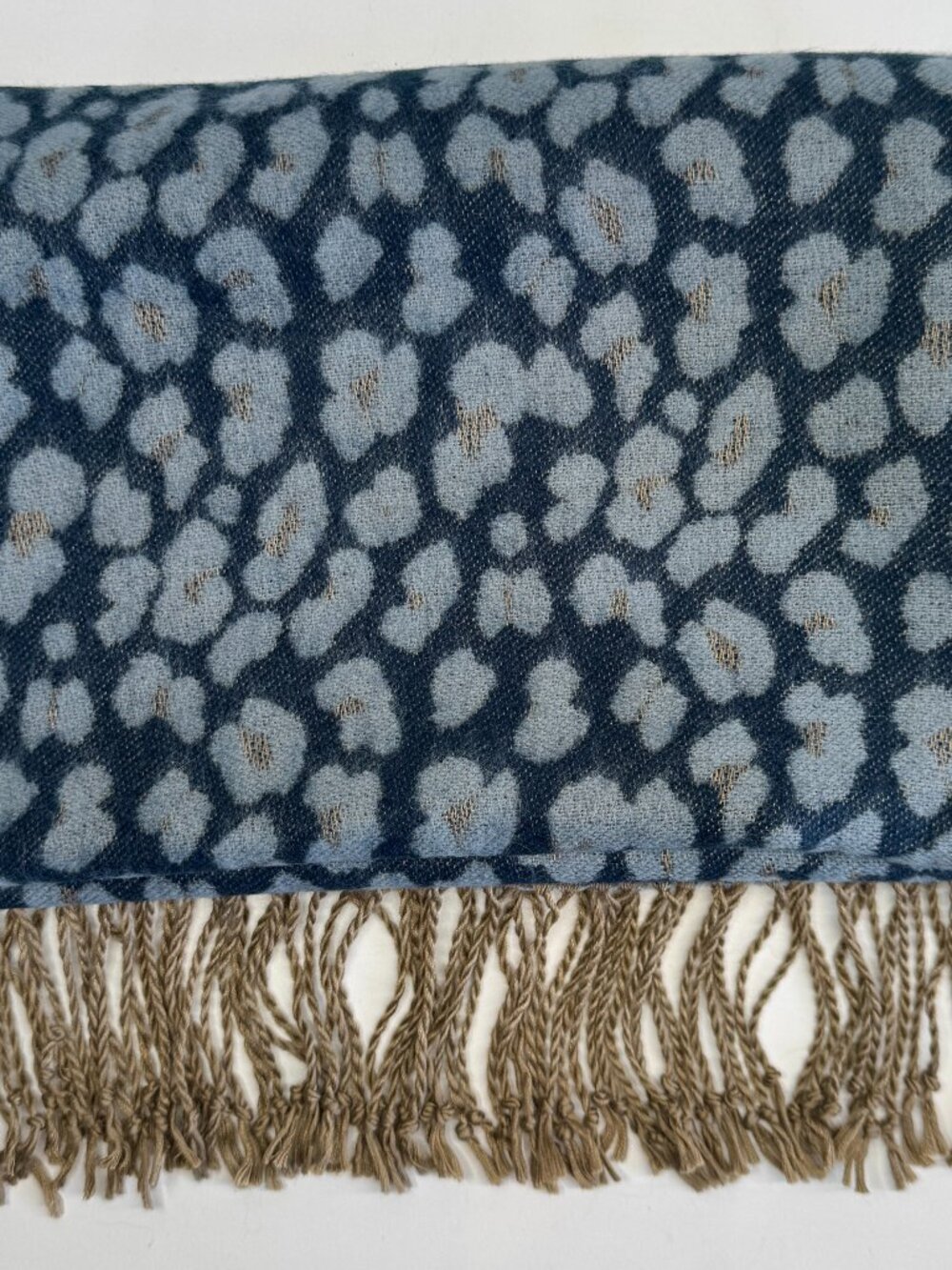 2 Chic Cotton Animal Print Double Sided Scarf in Blue